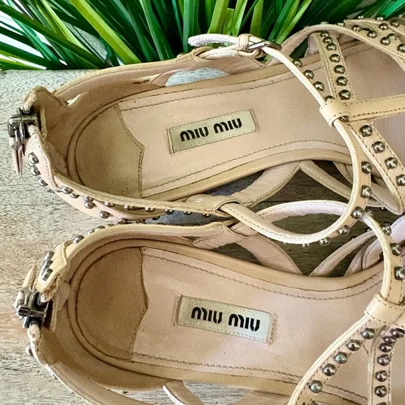 Miu Miu Studded Sandals - Picture 7 of 10